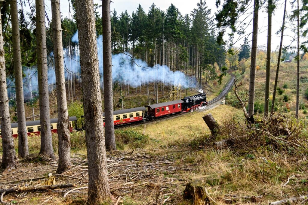 Harzer Schmalspurbahn fährt den Brocken hoch
